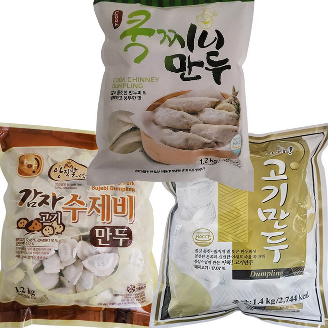 아하 떡국에 어울리는 (감자수제비1.2+고기왕1.4+김치왕1.4)kg만두 33호 선물세트, 1세트, 4kg