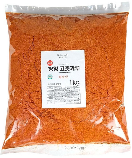 농가식품 중국산 매운 고춧가루 고운 장용 소스용, 2개, 1kg