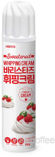 서울우유 바리스타즈 휘핑크림 500g 스프레이형, 4개
