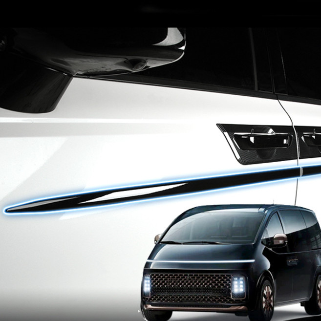 SWCAR 스타리아 라운지 투어러 카고 문콕방지가드 도어가드 스크래치방지 사이드 몰딩커버 세차 관리 튜닝 용품, 스타리아카고, 60cm-카본(1P), 1개
