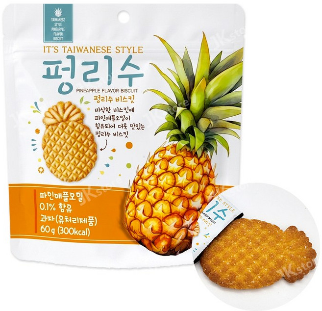 펑리 파인애플맛 과자, 60g, 10개