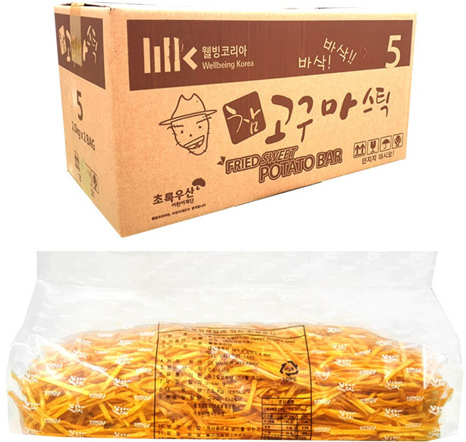 웰빙코리아 대용량 참고구마스틱, 2.5kg, 1개