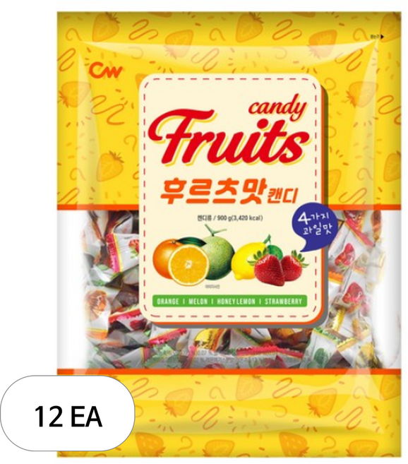 청우 후르츠맛캔디 900g(12개입), 900g, 12개