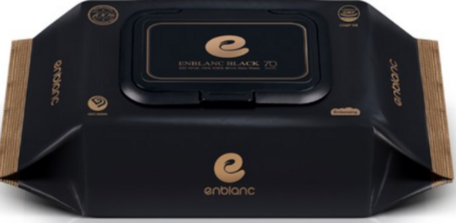 앙블랑 프리미엄 블랙 아기물티슈 휴대캡형, 78g, 70개입, 1개