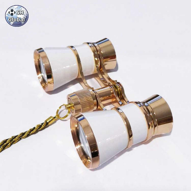 글라스 망원경 공연 휴대용 공연용 뮤지컬 목걸이 오페라 콘서트 쌍 오글, 체인화이트, 1개