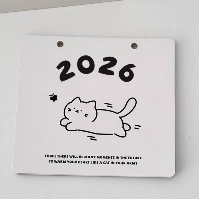 2026 可愛貓咪桌曆, 1個, 貓咪臺歷芯【2026年】卡通貓咪臺歷
