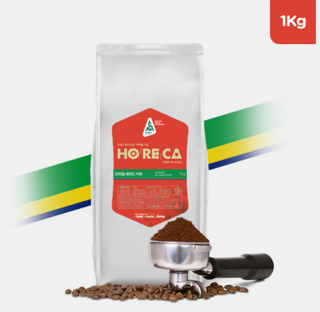 호레카 브라질 세하도 원두커피, 1개, 1kg, 프렌치프레스(굵음)