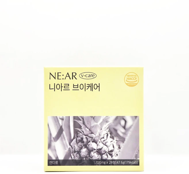 니아르 브이케어 파인애플맛 유기농 보검선인장 추출물 츄어블 브이 캔디 1700mg X, 1박스, 28정 - 쿠팡
