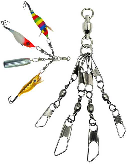 스텐레스 올인원 문어 채비 볼베어링 도래 피문어 왕문어, 5세트, 1개입