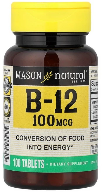 Mason Natural 비타민B12 100정 Natural (메이슨 내추럴), 1개 - 쿠팡