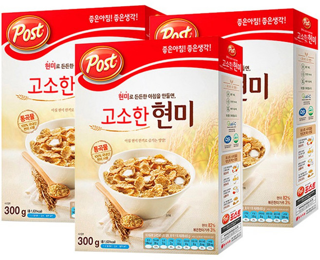 포스트 통곡물 고소한현미 300g x 3개+사은품랜덤증정(ID당1개), 3개, 상세페이지참조