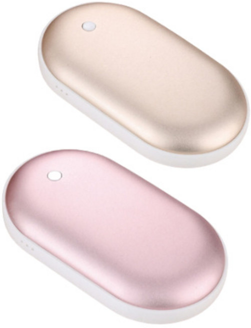 1+1 충전식 보조매터리최적4400mah 겸 손난로 가벼운 휴대용 3초 양면 발열 전기 핫팩, r골드+골드