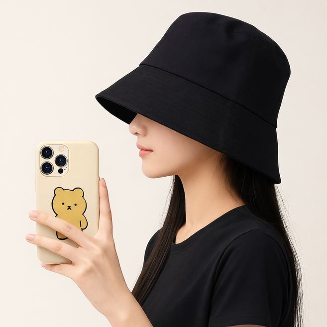 솜솜스퀘어 데일리 여성 챙8cm 벙거지 버킷햇 모자