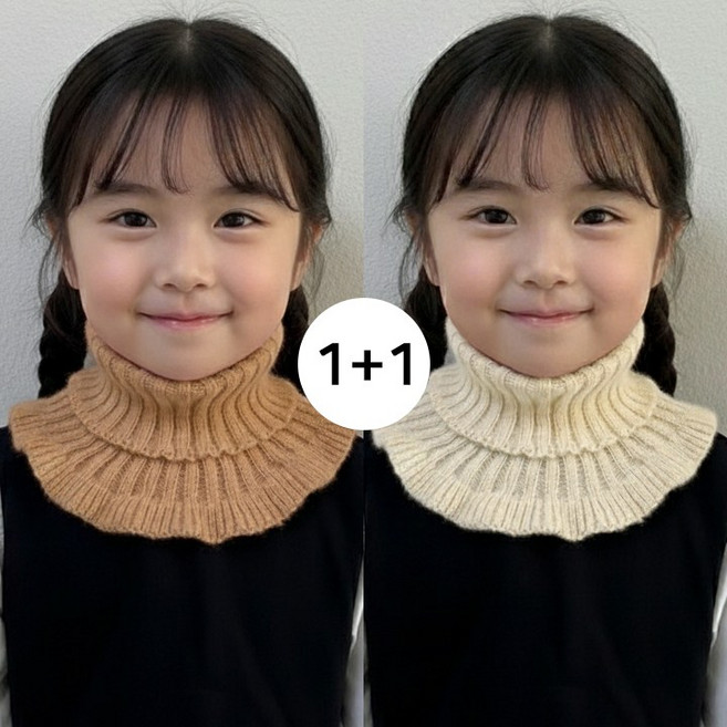 보니타콜렉티드 [3세-8세] 1+1 아동용 목폴라 넥워머 2개세트 아동용 반폴라 머플러