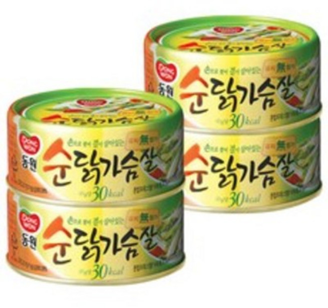 동원 순닭가슴살 통조림, 135g, 4개