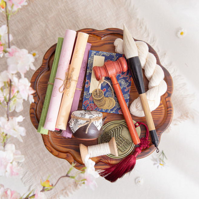 고운빛 전통 돌잡이 9종 세트 돌상 백일상 패브릭 전통 상차림 50일 100일