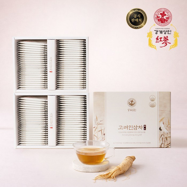 강개상인 고려인삼차(3g x 100포) 6년근 백삼 단맛이 도는 깊은 맛, 300g, 1개
