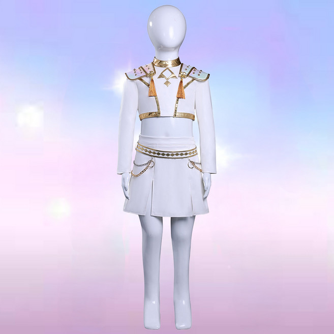 케이팝데몬헌터스 케데헌 헌트릭스 엔딩 화이트 아동용 어린이 키즈 코스튬 코스프레 의상 옷 세트