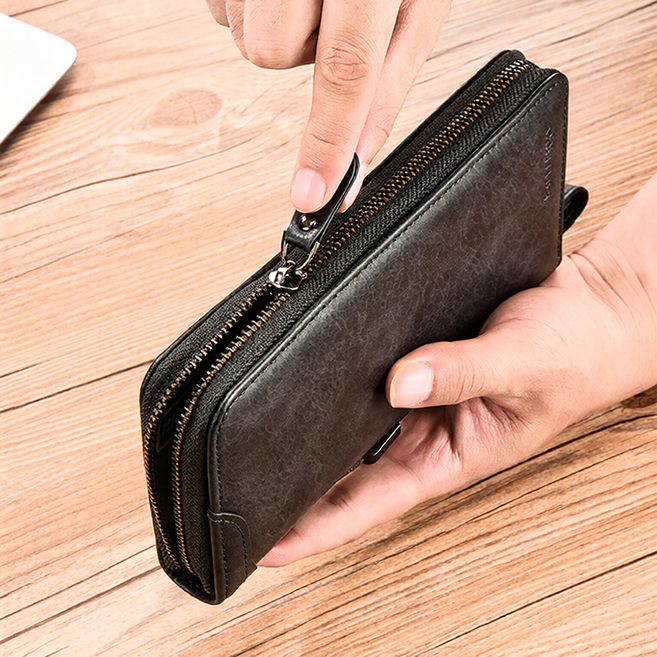 오우하하 남자 가죽 장지갑 클러치