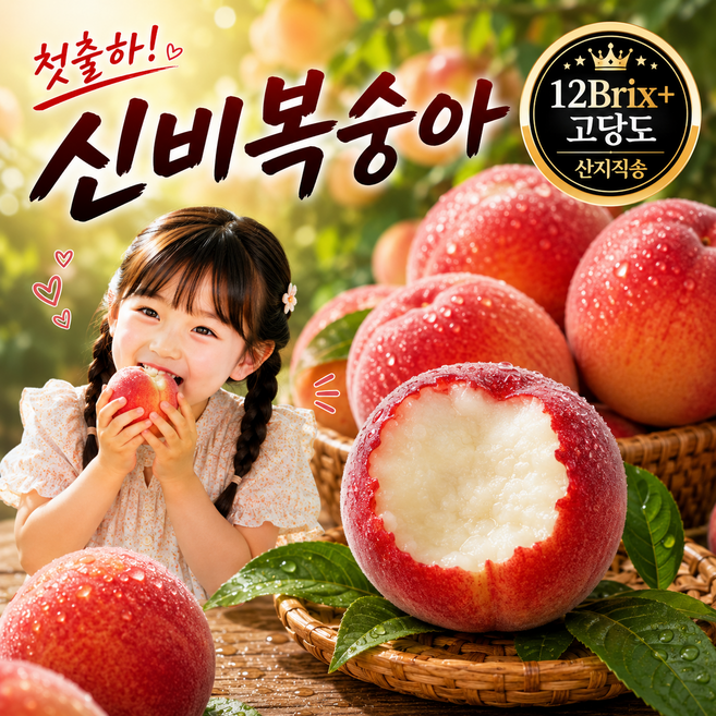 시즌한정 신비복숭아 산지직송 아삭달콤 제철복숭아, 1박스, 2kg (중과)