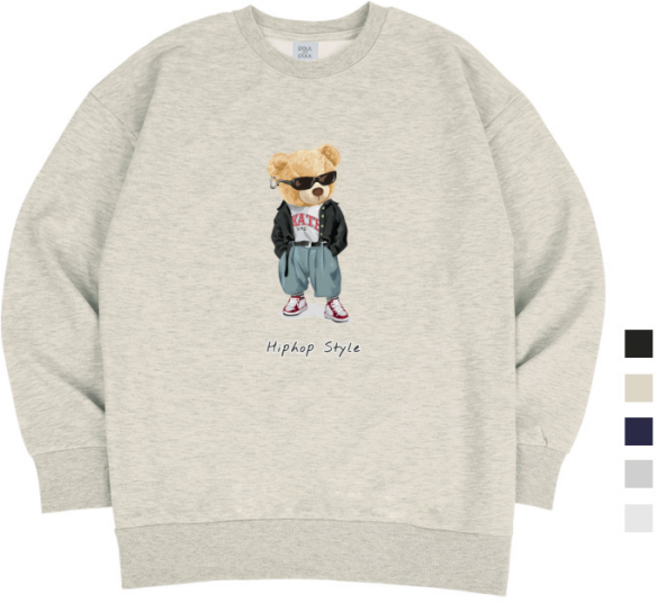 폴앤폴 댄디 곰돌이 스탠다드 맨투맨 남여공용