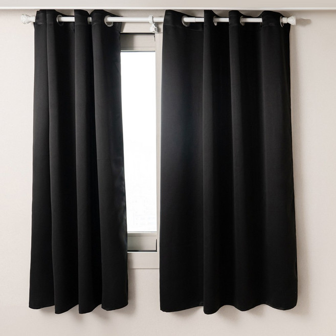 굿즈팡팡 못없이 빛차단 암막커튼2개+자석커튼2개+버전4 안뚫어고리세트