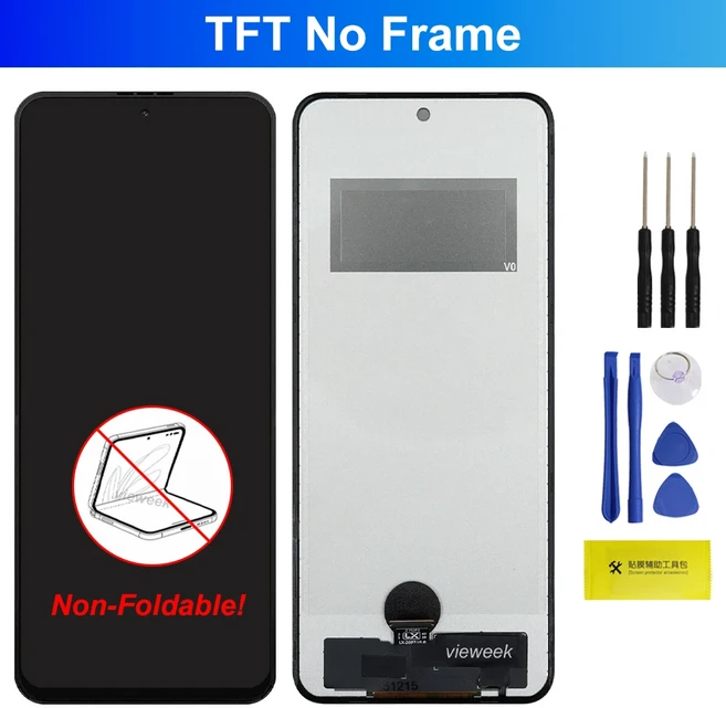 삼성 갤럭시 Z 플립 5 F731B LCD 디스플레이 디지털 터치 스크린 부품용 TFT 화면 프레임 어셈블리