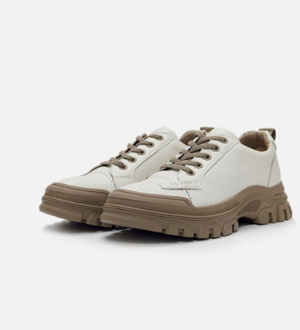 가죽 패턴 여성키높이 통굽 밴딩끈 쿠셔닝 운동화 스니커즈 4.5cm