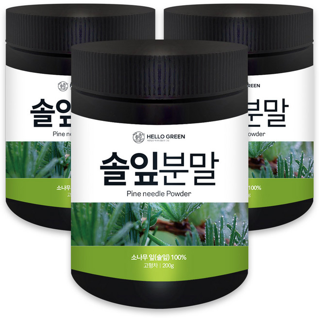 헬로우 그린 국산 솔잎 분말 가루 200g, 3개