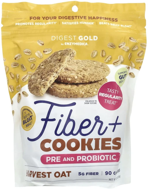 Enzymedica 섬유소 + 쿠키 프리바이오틱 및 프로바이오틱 하비스트 오트 176g(6.21oz), Enzymedica 섬유소 + 쿠키 프..., 176g, 1개 - 쿠팡