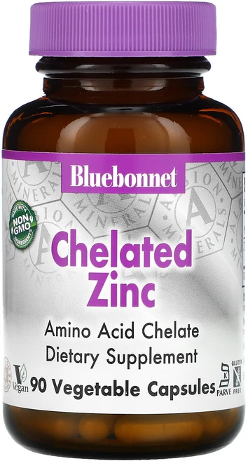 블루보넷 킬레이트 아연 베지 캡슐, 90정, 1개 - 쿠팡