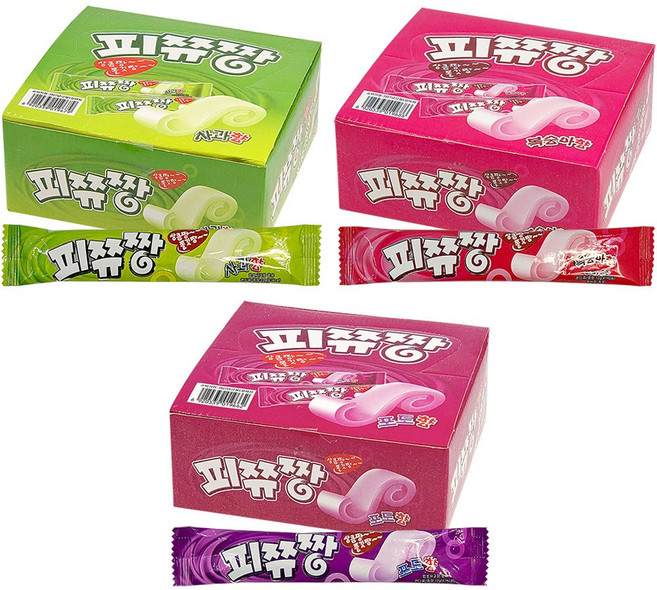 피쮸짱 3종 혼합 사과향 50개 + 포도향 50개 + 복숭아향 50개, 14g, 150개