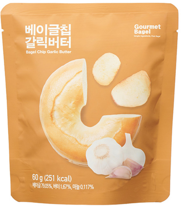 고메베이글 베이글칩 갈릭버터, 60g, 5개