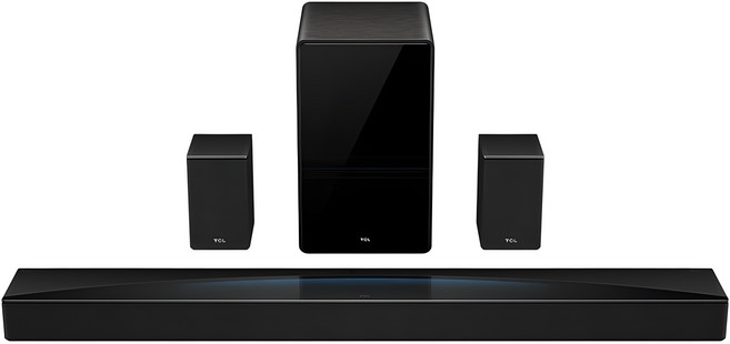 TCL 무선 서브우퍼 7.1.4 채널 돌비 애트모스 사운드바, Q85H, 블랙