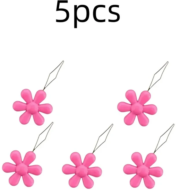 노인용 쉬운 바느질 바늘 장치 꽃 모양 실 꿰기 가죽 공예 도구 바느질 바느질 바느질 액세서리 1PC, 11 Rose red-5pcs