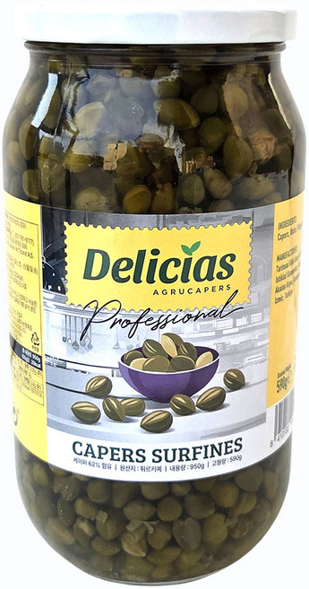 델리시아스 케이퍼 연어요리 파스타소스 절임 피클 병조림, 950g, 1개