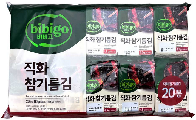 비비고 직화 참기름김, 90g, 1개