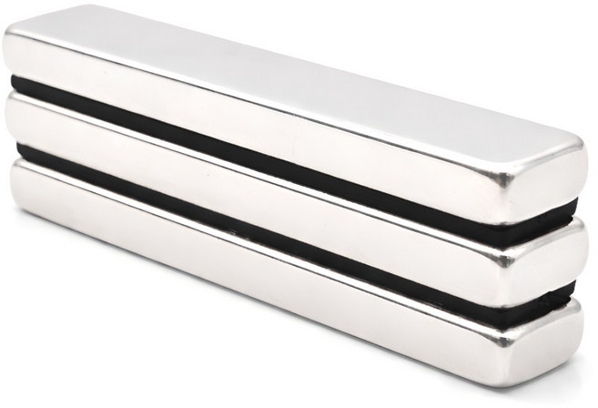 마니코 초강력 네오디움 사각 블럭자석 60x10x5mm 직사각 고정용 산업용 자석, 3개, 실버