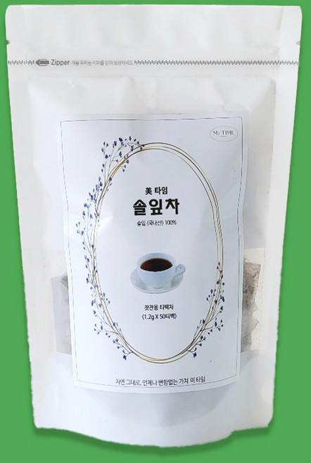 미타임 국산 솔잎차 티백차 PLA 티백, 1개, 50개입, 1.2g