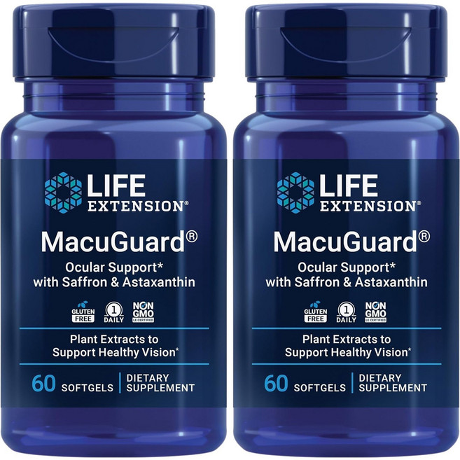 LIFE EXTENSION MacuGuard番紅花蝦紅素軟膠囊, 60顆, 2罐
