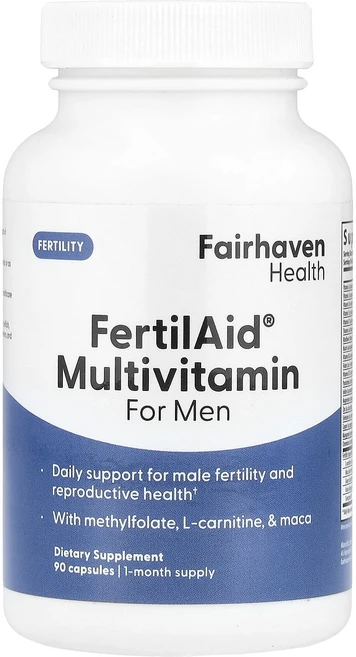 행복하고 건강하게 Fairhaven Health 남성용 FertilAid® 종합비타민 캡슐 90정 백년회로하세요, FairhavenHealth남성용FertilAid종합비, 1개 - 쿠팡