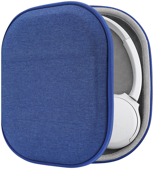 GeekriaDirect 쉴드 헤드폰 케이스 WH-CH520 WH-CH510 WH-CH500 케이스와 호환 케이블 수납이 가능한 교체용 하드 쉘 여행용 휴대용 가방, Blue, 1개, 파란색