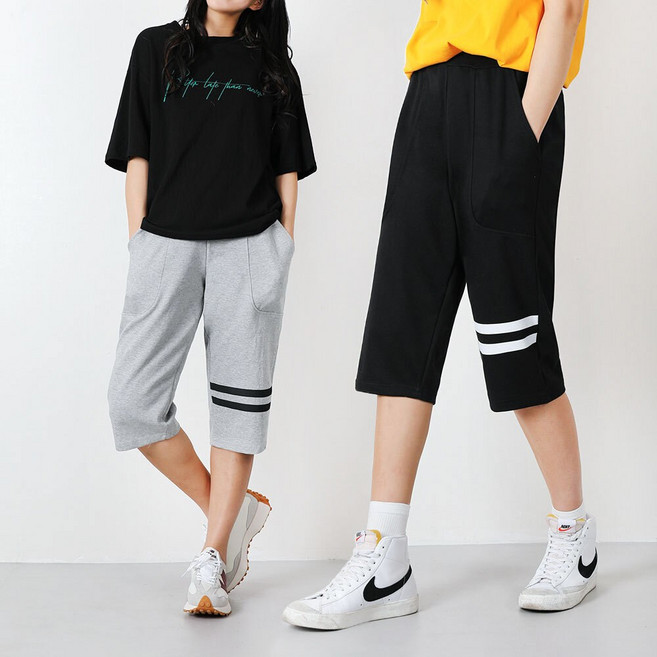 벤티브 여자 7부 2선 빅사이즈 트레이닝 팬츠