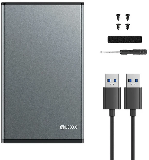 케비두메이 USB 3.0 2.5인치 하드 드라이브 SATA HDD SSD 인클로저 5Gbps 외장 디스크 알루미늄 박스 PC/노, 01 Silvery, 01 China Mainland