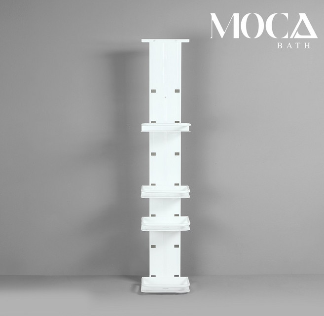 국내생산 욕실 선반 무타공 욕실장 사이드 틈새 선반 79cm, 그레이, 4단