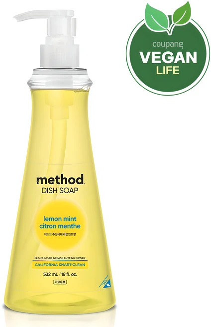 메소드 스마트클린 주방세제 레몬민트향, 532ml, 1개 - 쿠팡