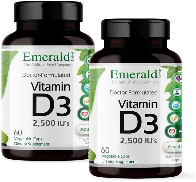 에메랄드랩 비타민D3 2500IU Emerald Labs Vitamin D3, 60정, 2개 - 쿠팡