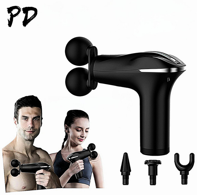 PD 智能加速 雙頭筋膜按摩槍 肌肉放鬆, 黑, tl1029