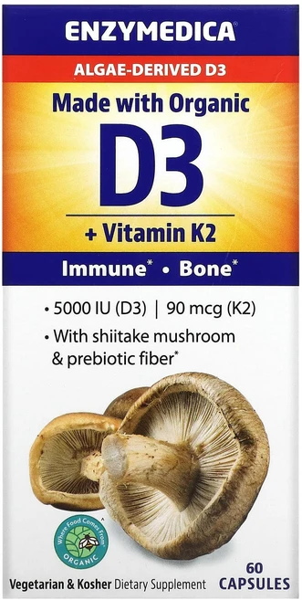 엔자이메디카 비타민D3 플러스 비타민K2 캡슐 60정, 1개 - 쿠팡
