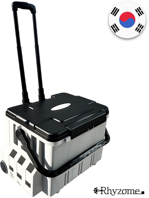 리좀 피싱 태클박스 캐리어 국내산 낚시 선상 루어 민물 바다 바퀴 원투 올인원, 1개, 블랙/카키